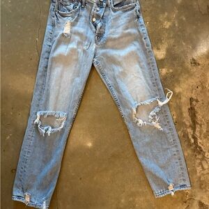 MOTHER Faded Blue Denim Jeans